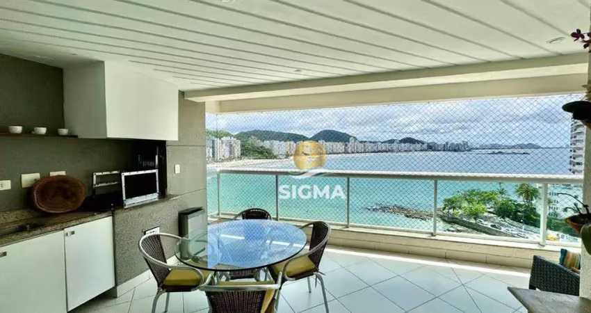 Frente mar - apartamento com 4 suítes à venda na praia das jardim astúrias - guarujá/sp.
