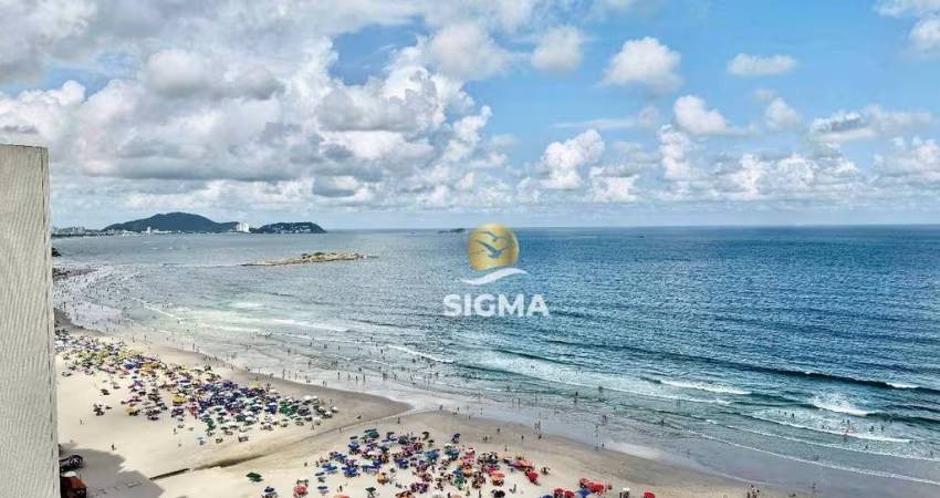FRENTE MAR - Apartamento com 2 quartos sendo 1 suíte à venda na Praia das Pitangueiras - Guarujá/SP.