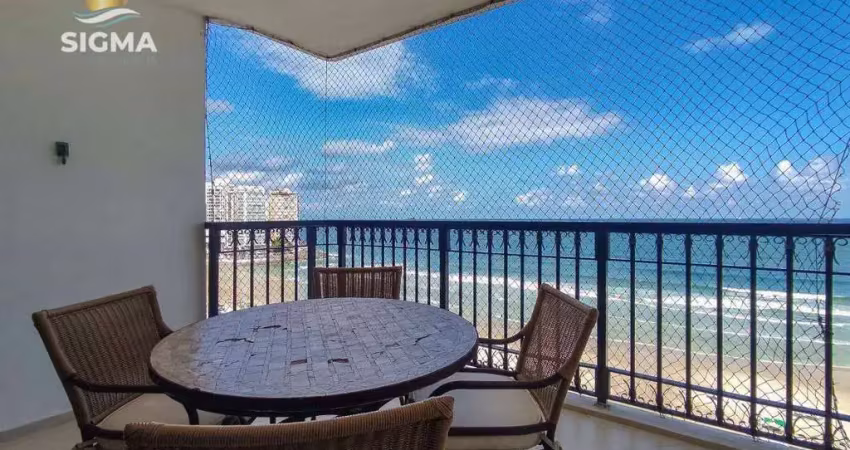 Frente mar - apartamento à venda, 204 m² por r$ 1.700.000 - pitangueiras - guarujá;