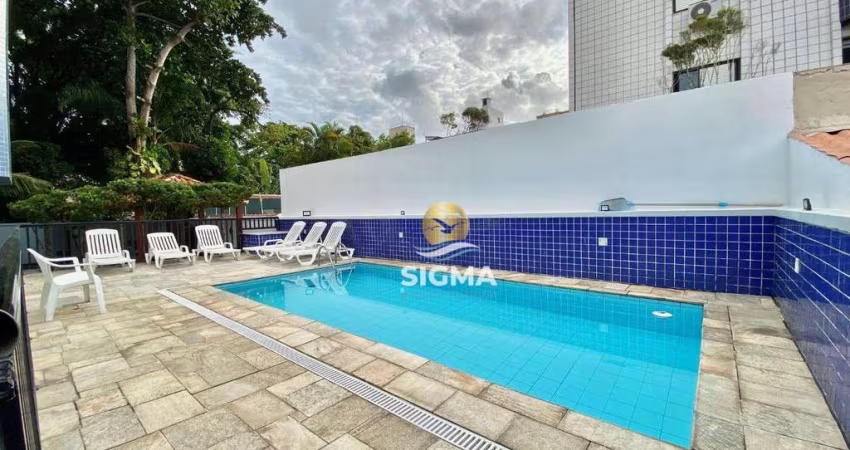 Apartamento com 1 dormitório à venda, 55 m² por R$ 360.000 - Tombo - Guarujá/SP.