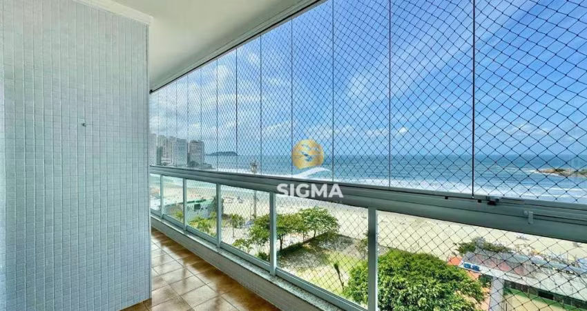 FRENTE MAR - Apartamento com 3 quartos sendo 1 suíte à venda, 155 m² por R$ 950.000 - Pitangueiras - Guarujá/SP.