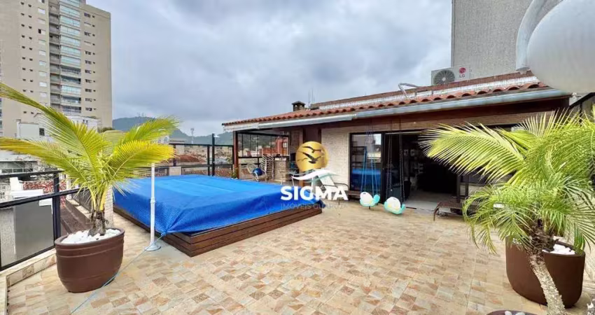 Cobertura com 3 dormitórios sendo 2 suítes  à venda, 200 m² por r$ 750.000 - enseada - guarujá/sp