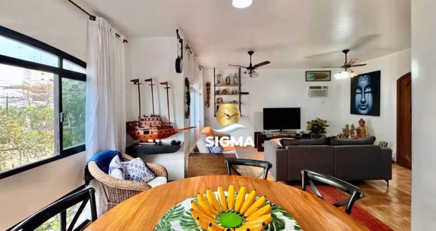 Apartamento com 3 dormitórios sendo 2 suítes   à venda, 102 m² por r$ 600.000 - enseada - guarujá/sp