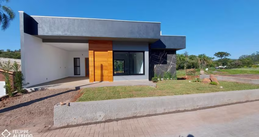 Casa NOVA plana com dois dormitórios, bairro Beira Rio em Dois Irmãos, RS.