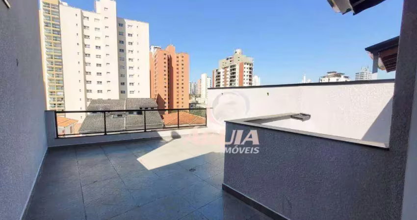 Cobertura com 2 dormitórios à venda, 39 m²+39 m²  por r$ 540.000 - jardim bela vista - santo andré/sp