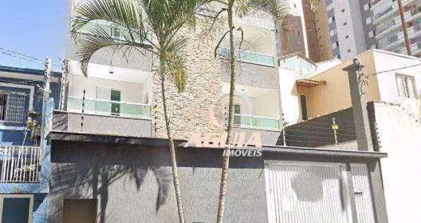 Cobertura com 3 dormitórios à venda, 73 m² + 73 m² de r$ 850.000 por r$740.000- campestre - santo andré/sp