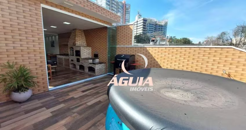 Cobertura com área gourmet completa, à venda, 65 m² + 65 m² por r$ 820.000 - vila assunção - santo andré/sp