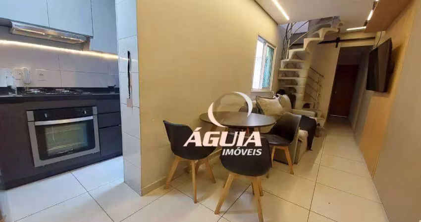 Cobertura com 2 acessos, à venda, 42 m² + 42m²por r$ 380.000 - vila pires - santo andré/sp
