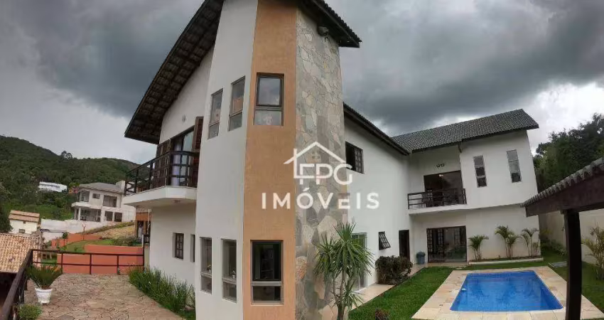 Casa com 4 dormitórios, 550 m² - venda por r$ 2.000.000,00 ou aluguel por r$ 9.450,00/mês - clube da montanha - atibaia/sp