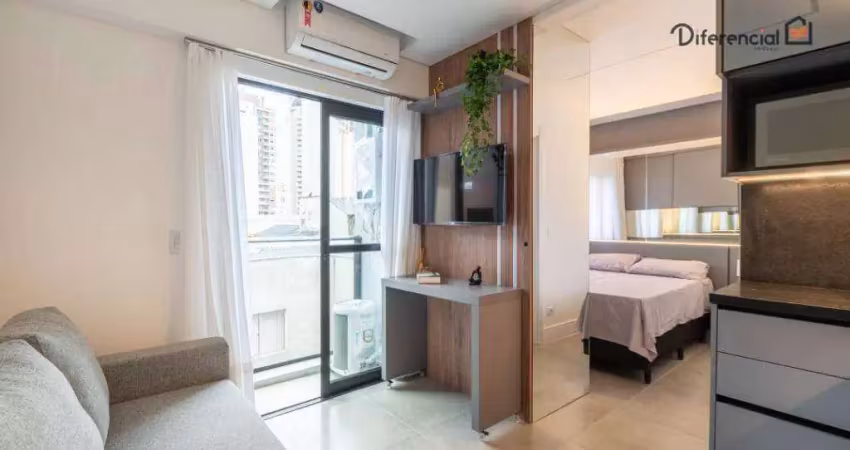 Apartamento com 1 dormitório para alugar, 24 m² por r$ 3.122,63/mês - água verde - curitiba/pr
