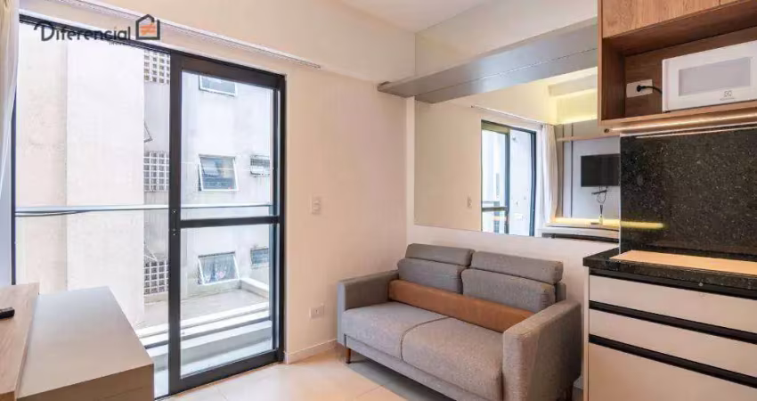 Apartamento com 1 dormitório para alugar, 28 m² por r$ 2.969,03/mês - água verde - curitiba/pr