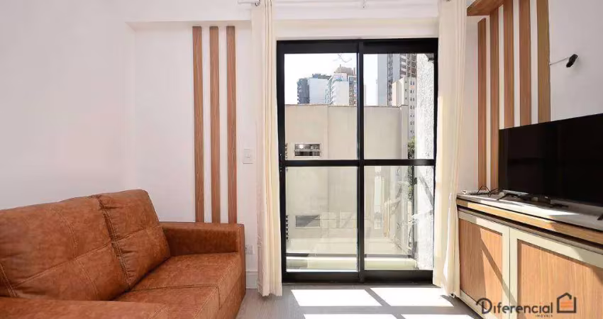 Studio com 1 dormitório para alugar, 28 m² por r$ 3.379,40/mês - água verde - curitiba/pr