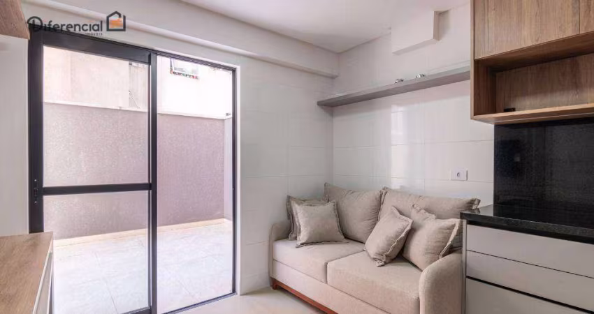 Apartamento Garden com 1 dormitório para alugar, 24 m² por R$ 3.710,00/mês - Água Verde - Curitiba/PR