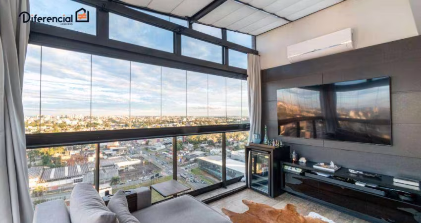 Apartamento com 1 dormitório para alugar, 97 m² por R$ 8.218,26/mês - Champagnat - Curitiba/PR
