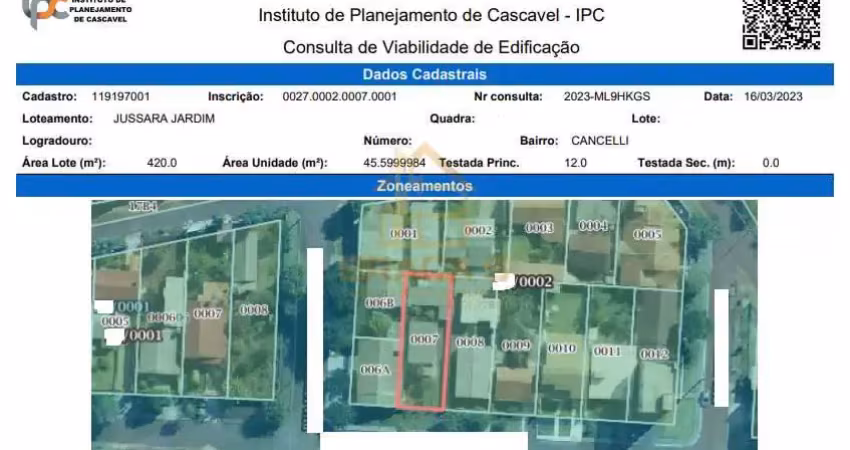 Terreno à venda no Cancelli, Cascavel 