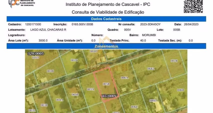 Chácara, lago azul, cascavel - r$ 950 mil, cod: 202