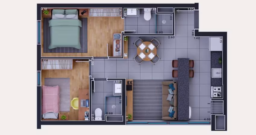 Apartamento com 2 quartos à venda na Rua Marechal Trompowski, 298, Bacacheri, Curitiba