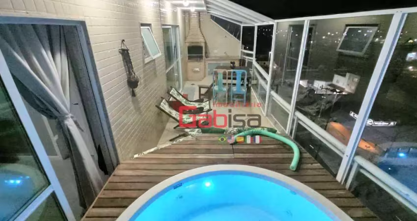 Cobertura semimobiliada  com 3 dormitórios à venda, 192 m² por r$ 950.000 - braga - cabo frio/rj