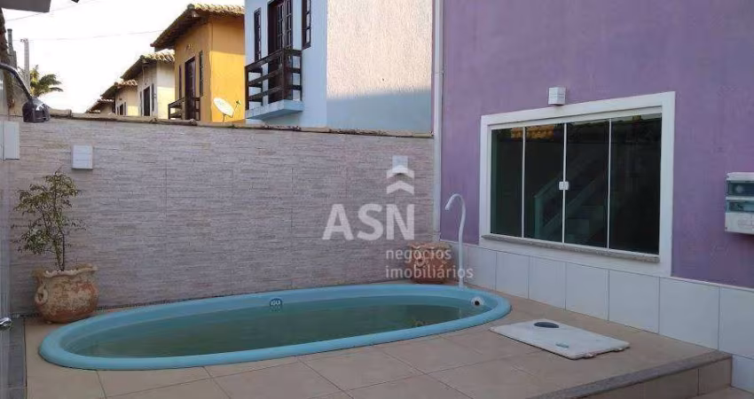 Casa duplex com piscina com 3 dormitórios à venda, 98 m² por R$ 370.000 - Chácara Mariléa - Rio das Ostras/RJ