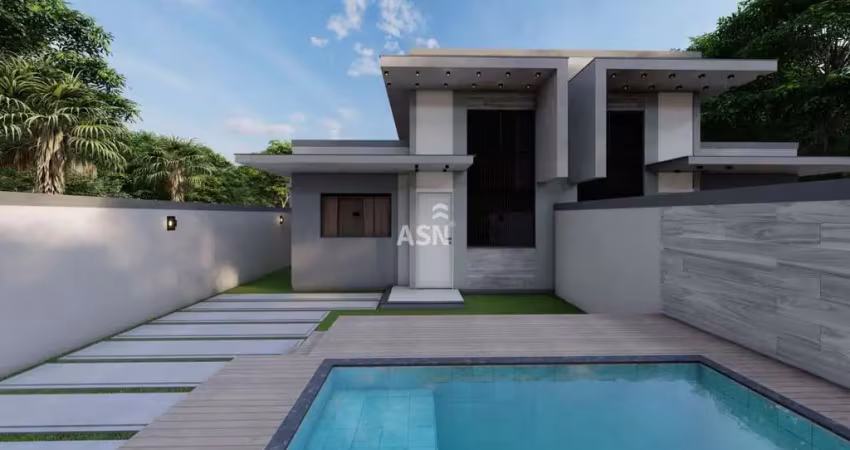 Casa com piscina, próximo a rodovia, em extensão do bosque  -  rio das ostras