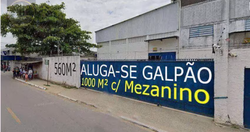 Galpão para alugar, 560 m² , 1000m² c/ mezanino, por r$ 12.000/mês - jardim jordão - jaboatão dos guararapes/pe