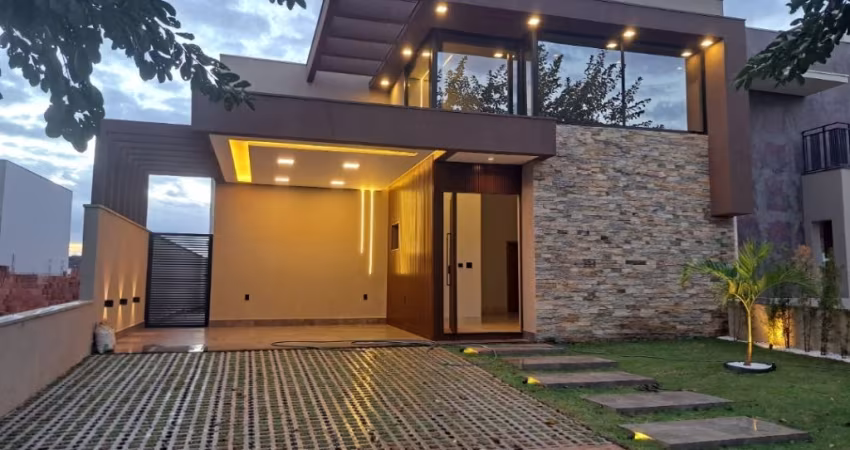 Casa 3 suítes com fachada bem imponente no Condomínio Vivendas da Mata