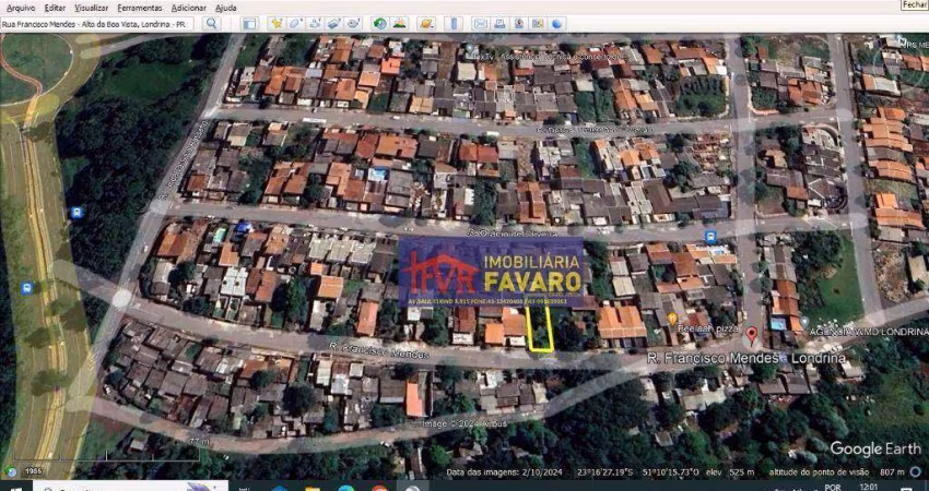 Terreno com 267,53, ecelente para construção de casas geminadas, Alto da Boa Vista R$ 130mil.