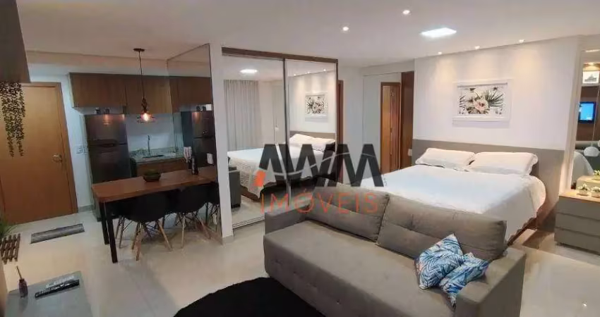 Apartamento mobiliado com 1 quarto à venda, 42 m²- setor oeste - goiânia/go