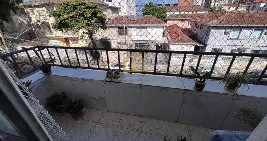 Apartamento de frente com sacada - bairro aparecida - santos/sp.