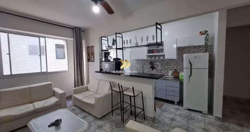 Apartamento mobiliado de 01 dormitório, com piscina, prédio frente mar - caiçara