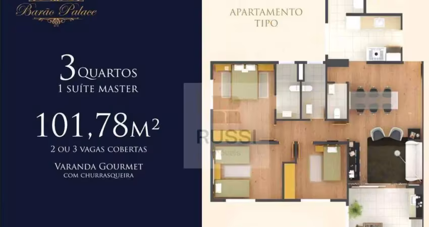 Apto edifício barão palace - vila formosa - 102m² 3 dorm. 1 suíte