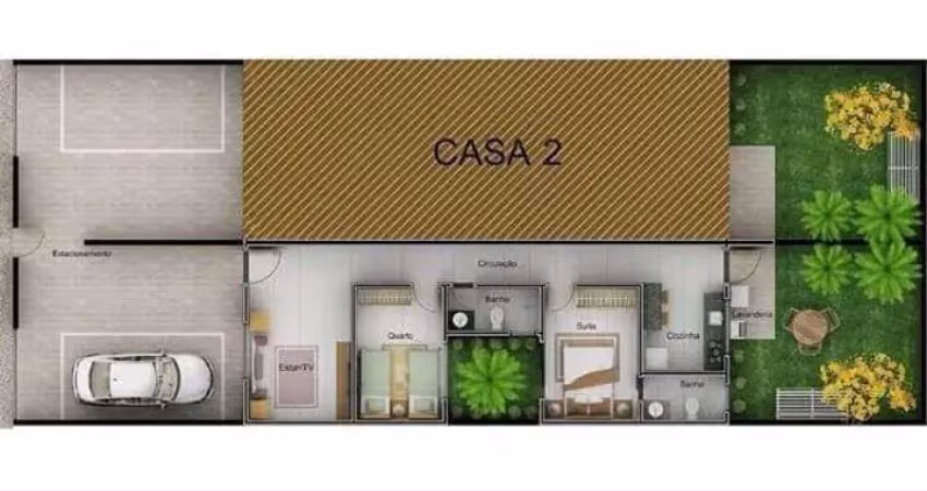 Casa à venda, 2 quartos, 1 suíte, 2 vagas, Jardim Canaã - Uberlândia/MG