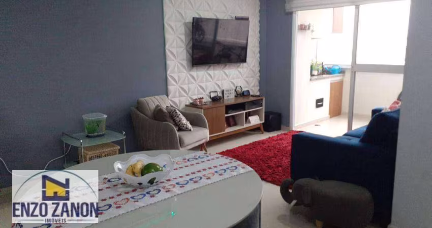 Apartamento com 84 m² de área útil com 2 vagas e 3 dormitórios(suíte), sala ampla anexa a uma varanda gourmet
