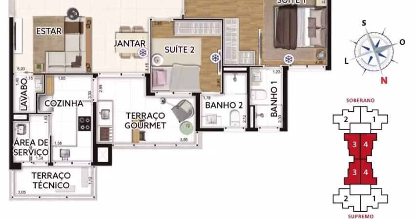 Apartamento de 2 quartos, 78m² no bairro Vila Baeta Neves, em São Bernardo do Campo