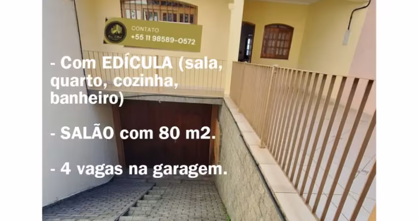 Casa 'térrea' na vila municipal com 3 dormitórios - edícula completa e salão com 80 m2!