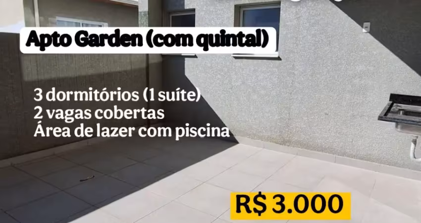Locação apto garden com 3 dormitórios, 2 vagas e quintal - centro de bragança!