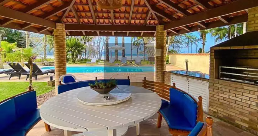 Venda de casa em condomínio de luxo em ubatuba-sp: 8 quartos, 6 suítes, 2 salas, 7 banheiros e 6 vagas na praia dura - 450m².