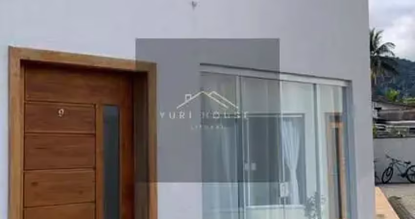 Casa em condomínio à venda em massaguaçu, caraguatatuba-sp  2 quartos, 2 suítes, 2 salas, 3 banheiros, 3 vagas, 80m²