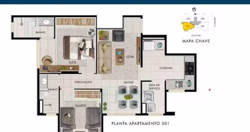 Residencial › apartamento no centro com 40,93 (m²), 1 quartos e 1 vagas para venda