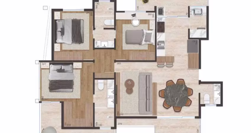 Residencial › apartamento com 95,00 (m²), 3 quartos e 2 vagas para venda