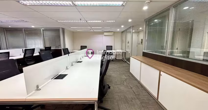 Sala comercial mobilizada para locação de 130m², com 4 vagas - santo amaro