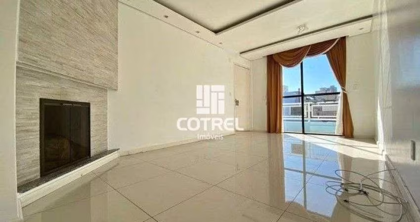 Apartamento para locação e venda com 2 dormitórios, sala com lareira, churrasque