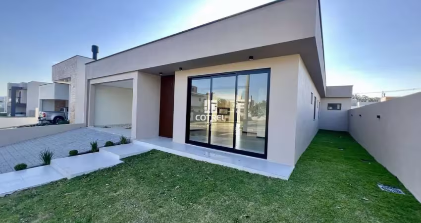 Casa nova em condomínio fechado com 3 dormitórios, suíte e 2 vagas de garagem