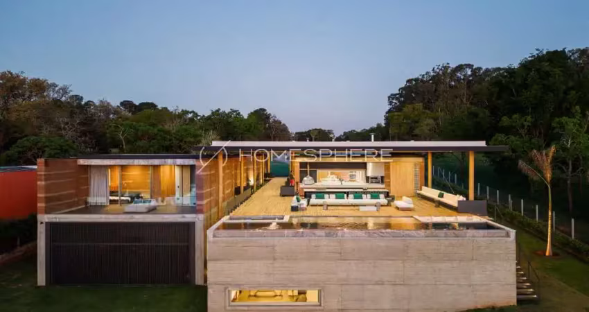 Casa na Represa Jurumirim Em Avaré, SP. Casa Píer / Sergio Sampaio Archi + Tectônica, 1180 m², 6 suítes, vista para represa e pôr do sol, móveis assinados, casa nova em Avaré Represa Jurumirim - SP