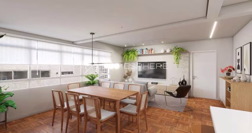 Condomínio Edificio Almiro Meirelles Ferreira R. Piauí, 1145 - Higienópolis. Venda Apartamento na Rua Piauí, 1145, reformado, 140 m², 3 quartos, sendo 2 suítes e 1 vaga. Próximo a Praça Vilaboim e Sho