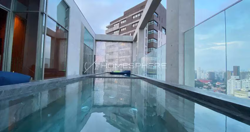 Condomínio agia faria lima | arquiplan rua chipre, 70 - itaim bibi. cobertura duplex de luxo à venda, 514 m², mobiliada, móveis assinados, vista privilegiada, 4 suítes, adega, piscina, sauna, 5 vagas.