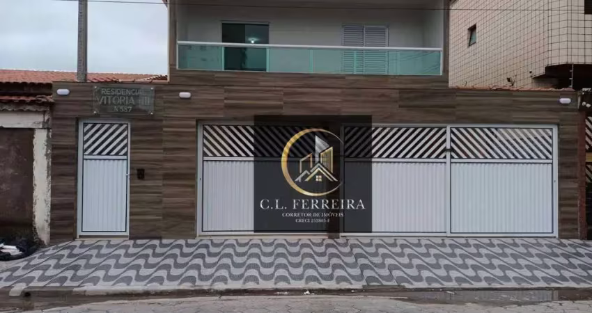 Sobrado novo em condomínio com 2 dormitórios à venda, 54 m² por r$ 350.000 - vila guilhermina - praia grande/sp