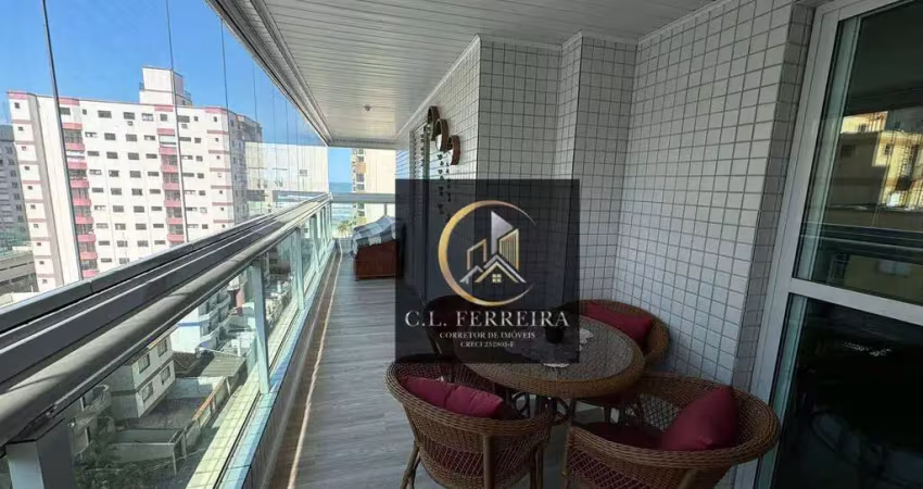 Apartamento mobiliado com 3 dormitórios à venda, 129 m² por R$ 910.000 - Ocian - Praia Grande/SP