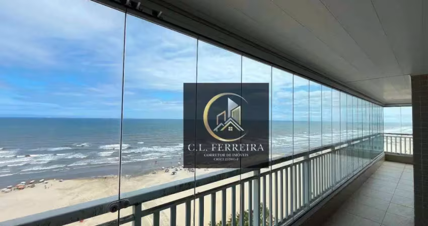 Apartamento frente mar  com 3 suítes à venda, 163 m² por r$ 2.200.000 - aviação - praia grande/sp