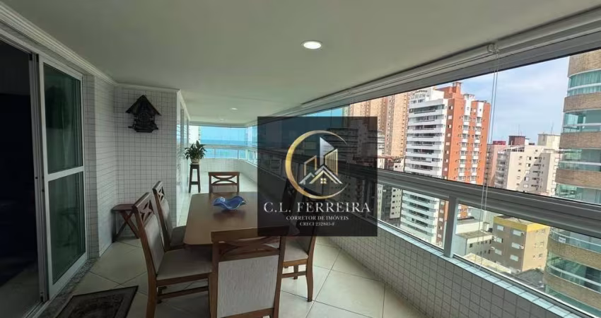 Apartamento mobiliado com 3 dormitórios à venda, 141 m² por R$ 1.100.000 - Guilhermina - Praia Grande/SP